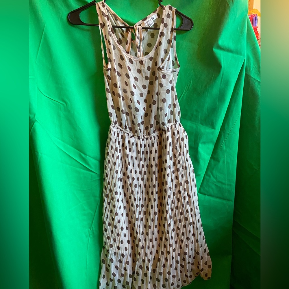 FOREVER 21 Brown Polk-a-Dot Dress from 2013 Size S